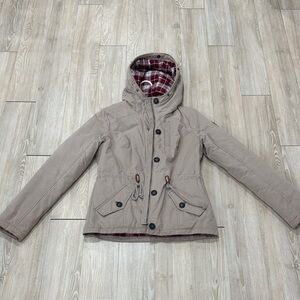 Hollister Kids Tan Puffer Jacket with Hood